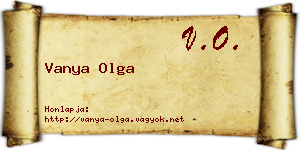 Vanya Olga névjegykártya