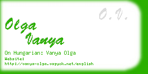 olga vanya business card